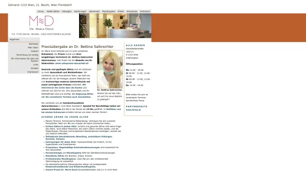 Website Screenshot: Zahnarzt/Zahnärztin Dr. Maria Doczi - Praxisübergabe an Dr. Bettina Salbrechter - Date: 2023-06-22 15:00:18