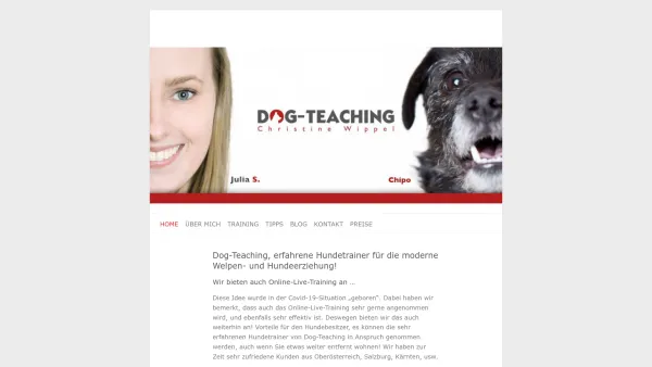 Website Screenshot: Dog-Teaching Christine Wippel - Hundetrainer | Welpenerziehung | Hundetraining Wien - Date: 2023-06-22 15:00:18