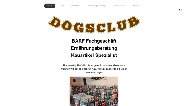 Website Screenshot: Dogsclub - BARF Fachgeschäft, Ernährungsberatung, Hundesalon - Date: 2023-06-26 10:26:13