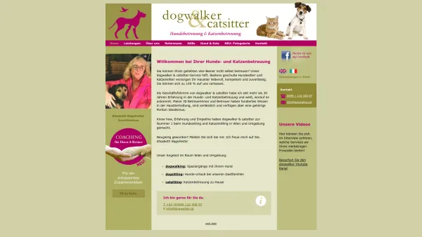 Website Screenshot: dogwalker & catsitter-Service Elisabeth Nagelreiter - Hundebetreuung und Katzenbetreuung in Wien: dogwalker & catsitter sind die Nr. 1 - Date: 2023-06-22 15:00:18