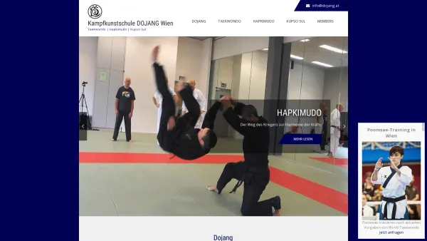 Website Screenshot: DOJANG Wien 19 Taekwondo - Kampfkunstschule DOJANG Wien - Home - Date: 2023-06-22 15:00:18