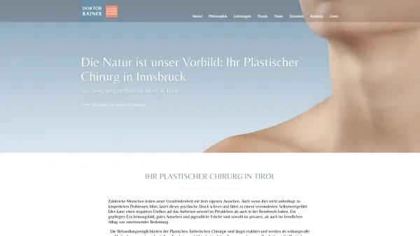 Website Screenshot: Dr. Christian Rainer Facharzt für Plastische Chirurgie - doktor-rainer.at | Plastischer Chirurg Innsbruck - Date: 2023-06-22 15:00:18