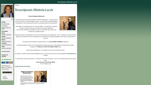 Website Screenshot: Dr. Eva Wistrela-Lacek - Tierarztpraxis Wistrela-Lacek - Date: 2023-06-22 15:00:18