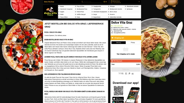 Website Screenshot: Griechische Gerichte bei Pizzeria Dolce Vita Graz - Jetzt bestellen bei Dolce Vita Graz | Lieferservice Graz - Date: 2023-06-14 10:47:21