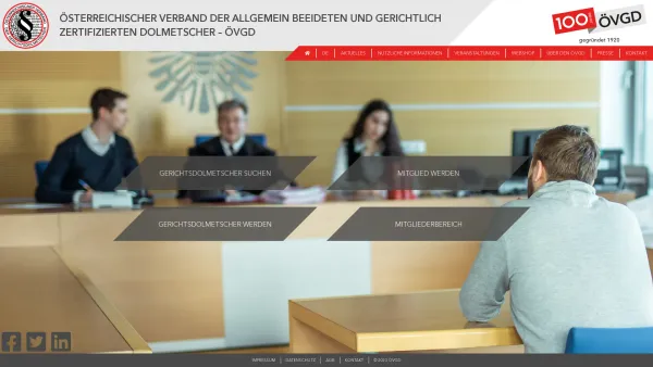 Website Screenshot: ÖVGD Österreichischer Verband der Gerichtsdolmetscher - ÖVGD - Willkommen - Date: 2023-06-22 15:00:18