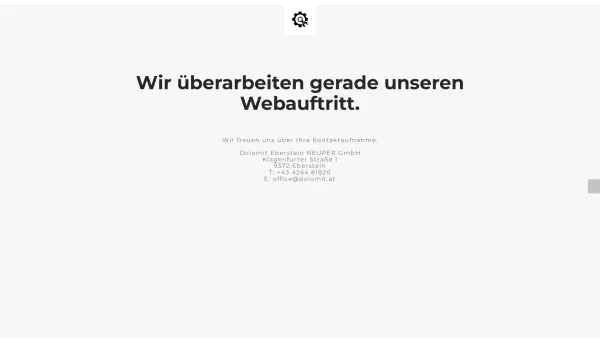 Website Screenshot: Dolomit Eberstein - Neuper GmbH - Dolomit Eberstein NEUPER GmbH is under construction - Date: 2023-06-14 10:47:21