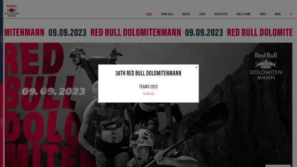 Website Screenshot: Sportclub Red Bull Dolomitenmann 2006 Berglauf Paragleiten Kajak Mountainbike - Red Bull Dolomitenmann - The world's toughest team race - Lienz, Osttirol - Date: 2023-06-22 15:11:10