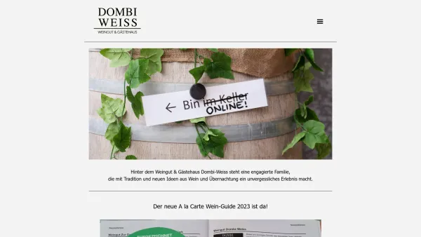 Website Screenshot: Dombi-Weiß www.dombi-weiss.com - Weingut & Gästehaus DOMBI-WEISS - Date: 2023-06-22 15:11:10