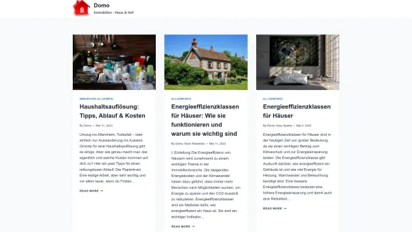 Website Screenshot: domo sanifer Koller & Reisinger Produktion Handel GmbH - Domo - Immobilien - Haus & Hof - Date: 2023-06-14 10:37:32