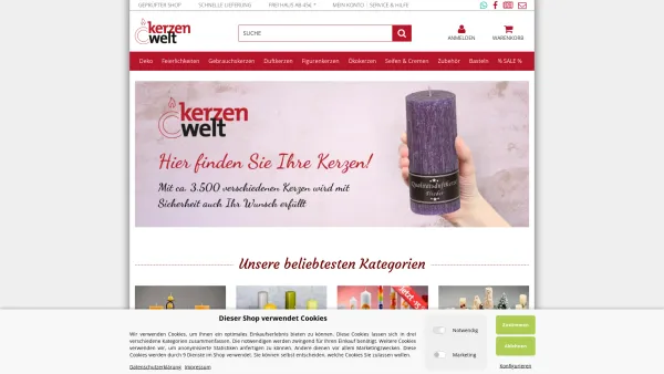 Website Screenshot: Kerzenwelt Donabauer GmbH Co Donabauer - Kerzen kaufen zum Bestpreis bei Kerzenwelt.de - Date: 2023-06-14 10:39:29