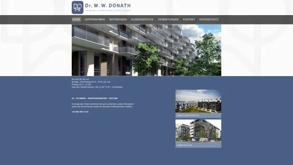 Website Screenshot: ***Dr. Wolfgang Walter Donath*** Immobilienverwaltung GmbH - Donath: Home - Date: 2023-06-14 10:38:24
