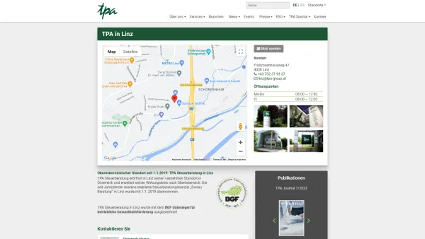 Website Screenshot: Donauberatung - Linz: Steuerberatung Buchhaltung Unternehmensberatung- TPA Österreich - Date: 2023-06-15 16:02:34