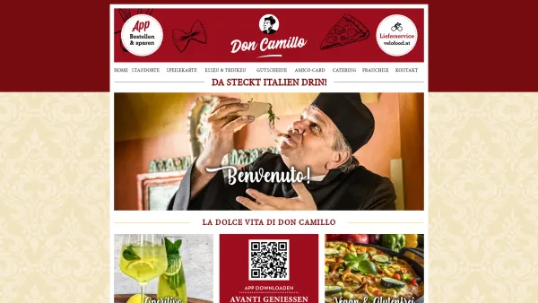 Website Screenshot: don camillo & Peppone Trattoria Ristorante Pizza e Pasta Cantinetta - Don Camillo | Italien - mitten in Graz - Date: 2023-06-14 10:36:58