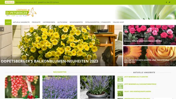 Website Screenshot: Gartenfachmarkt Dopetsberger GmbH - Gärtnerei Dopetsberger | Alles Grün aus einer Hand | Alles Grün aus einer Hand - Date: 2023-06-15 16:02:34