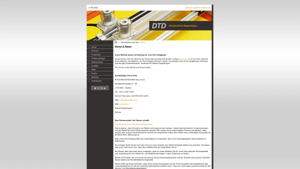 Website Screenshot: DTD - Drucktechnik Doppelmayer - DTD | Drucktechnik Doppelmayer: Home - Date: 2023-06-22 15:10:51