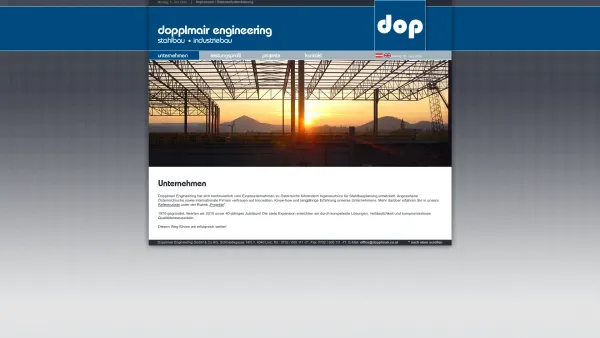 Website Screenshot: Dopplmair engineering - dopplmair.at » Unternehmen - Date: 2023-06-15 16:02:34