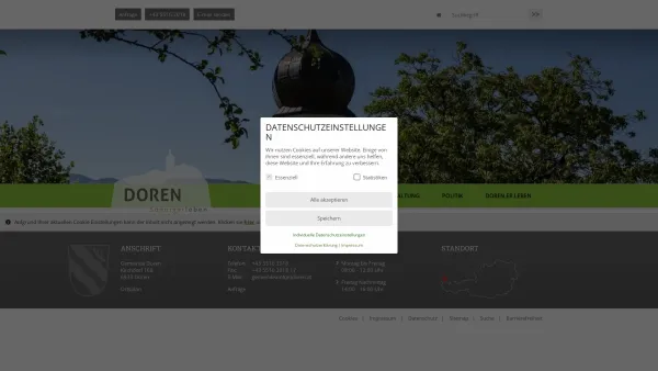 Website Screenshot: Gemeindeamt Ansicht von Doren - Doren - Startseite - Date: 2023-06-22 12:14:17