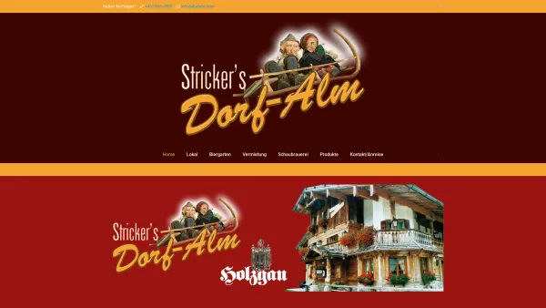 Website Screenshot: Dorf-Alm Rustikale Hütte, Brauerei und Ferienwohnungen - Stricker's Dorfalm - Date: 2023-06-14 10:39:29