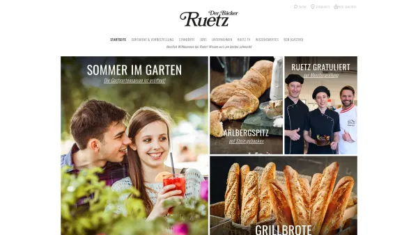 Website Screenshot: Arlberger Dorfbäckerei + Online Backwaren Shop + Bäcker Ruetz - Der Bäcker Ruetz - Date: 2023-06-15 16:02:34