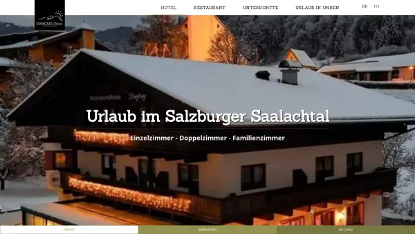Website Screenshot: Pension und Restaurant Dorfcafe Unken - Hotel-Pension Dorfcafe in Unken im Salzburger Saalachtal - Date: 2023-06-14 16:34:37