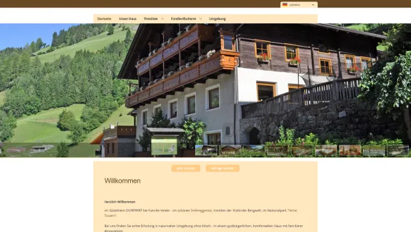 Website Screenshot: Gästeheim Dorfwirt 
Veider Christine - Startseite Gästeheim Dorfwirt - Date: 2023-06-22 15:00:18