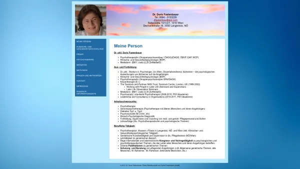 Website Screenshot: Doris Fastenbauer Psychotherapeutin - Startseite :: Dr. Doris Fastenbauer, Psychotherapeutin in Wien - Date: 2023-06-14 10:39:29