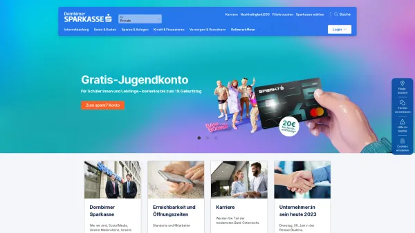 Website Screenshot: Dornbirner Sparkasse Bank AG - Das modernste Banking Österreichs | Dornbirner Sparkasse Bank AG - Date: 2023-06-15 16:02:34
