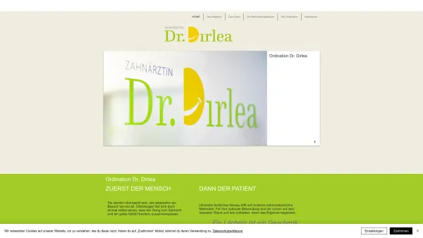 Website Screenshot: Zahnrztpraxis Dr. Dirlea - Zahnärztin Ordination Dr. Dirlea - Date: 2023-06-15 16:02:34