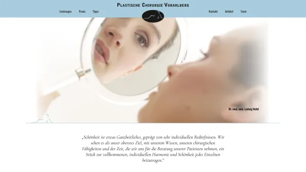Website Screenshot: PRAXIS DR. LUDWIG HEFEL - Ordinations­gemeinschaft Plastische Chirurgie Vorarlberg von Dr. Ludwig Hefel, Dr. Frederik de Meyer - Date: 2023-06-15 16:02:34