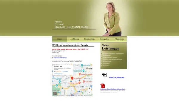 Website Screenshot: Praxis Dr. med. Elisabeth Hofmann - Praxis Dr. med. Elisabeth Hofmann-Talos - Date: 2023-06-14 10:39:29