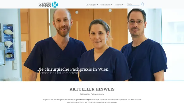 Website Screenshot: Chirurgische Praxis Dr. Kees - Chirurgische Ordination in Wien Meidling - Chirurgie Kees - Date: 2023-06-14 10:39:29