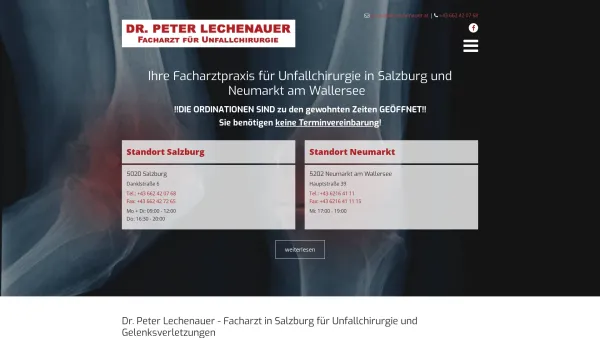 Website Screenshot: Dr.med. Peter Dr Lechenauer - Unfallchirurgie | Sportverletzung | Salzburg - Dr. Lechenauer - Date: 2023-06-22 15:00:18