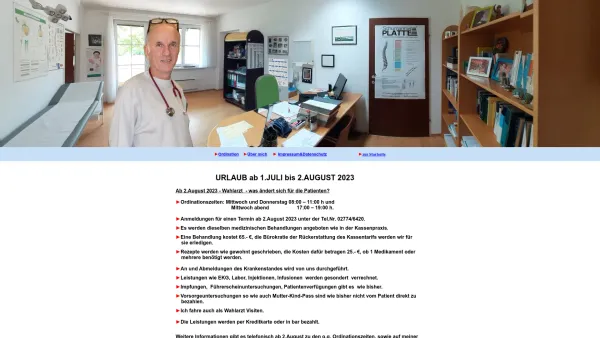 Website Screenshot: Dr. Malli Allgemeinmediziner - Dr. med. univ.Günther Malli - Date: 2023-06-22 15:00:18