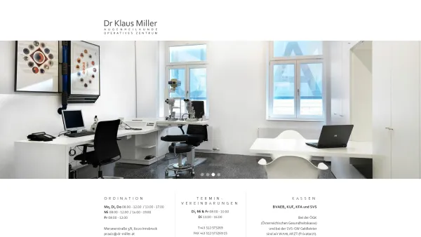 Website Screenshot: Dr.med. Klaus Dr. Klaus Miller Facharzt für Augenheilkunde Meranerstr. 3/II 6020 Innsbruck - Aktuell - Dr Klaus Miller - Date: 2023-06-14 10:47:24