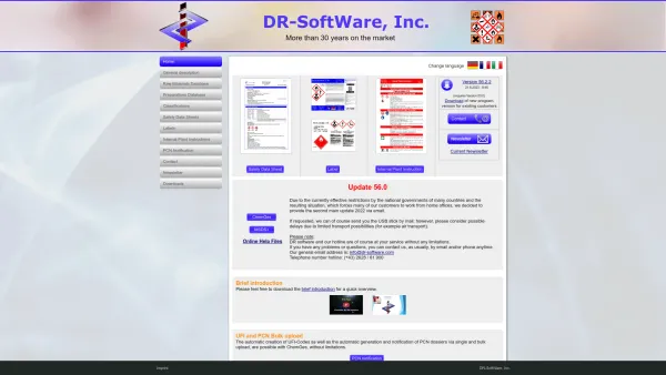 Website Screenshot: DR-Software Leading MSDS Management Software - DR-Software - Leading in SDS Management Software - Date: 2023-06-22 15:10:51