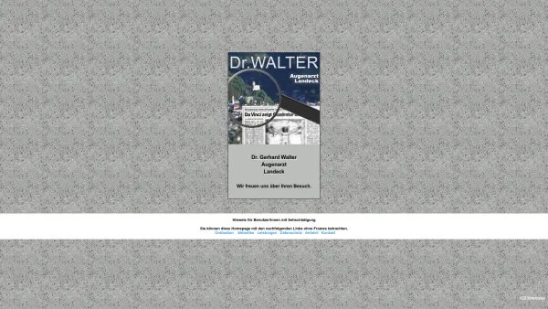 Website Screenshot: Dr. Walter Augenarzt und Kontaktlinsen Landeck - Dr. Walter - Augenarzt - Landeck - Date: 2023-06-22 15:16:20