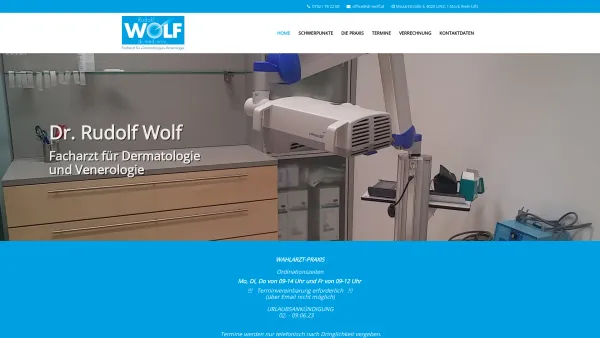 Website Screenshot: Dr. Rudolf Wolf Dermatologie - Dr. Rudolf Wolf - Dermatologie - Date: 2023-06-14 10:39:31