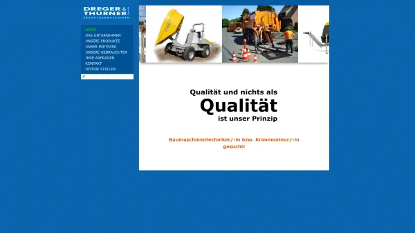 Website Screenshot: Die Firma Roswitha Dreger ist ein Baumaschinenhandel mit Stützpunkt in Graz im Herzen Österreichs. Im Internet bietet das Unterneh - Dreger.at - Dreger Krane + Baumaschinen - Date: 2023-06-22 15:16:21