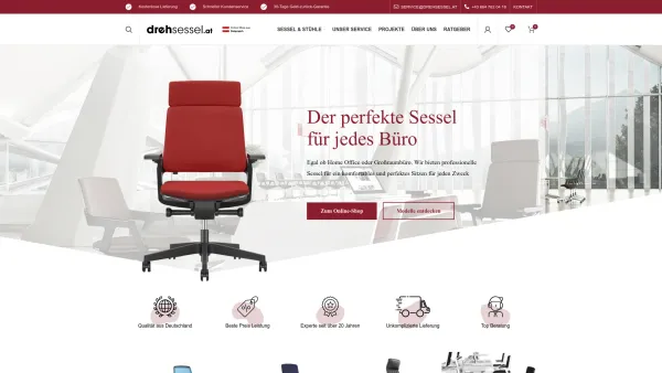 Website Screenshot: drehsessel.at Obejktmöbel Gruber - Bürostühle und Sessel online kaufen | drehsessel.at - Date: 2023-06-22 15:16:21