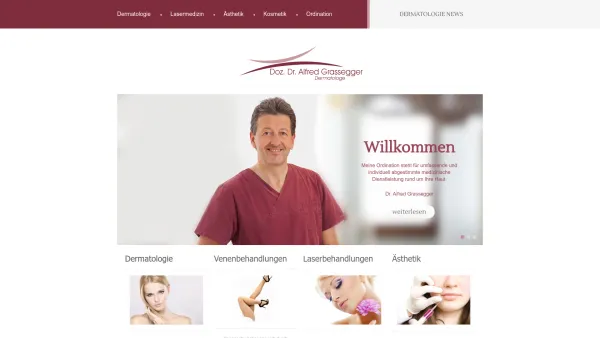 Website Screenshot: Dr.med. Alfred Fachgruppe der Dermatologie - Hautarzt Dr. Grassegger Innsbruck. Allgemeine & ästhetische Dermatologie - Date: 2023-06-22 15:00:19