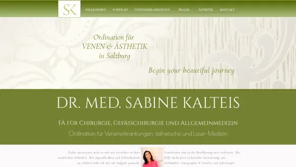 Website Screenshot: Dr. med. Sabine Kalteis, FÄ für Gefäßchirurgie und Chirurgie, Wahlarztordination für Gefäßerkrankungen und Lasertherapie - Sabine Kalteis - Date: 2023-06-22 15:00:19