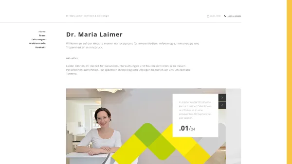 Website Screenshot: Dr. Maria Laimer - Dr. Laimer - Internistin, Innere Medizin & Tropenmedizin Innsbruck - Date: 2023-06-14 10:39:31