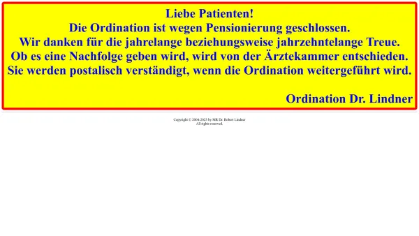 Website Screenshot: Dr.med.univ. Robert Dr. med. univ. Robert Lindner - Date: 2023-06-22 15:00:19