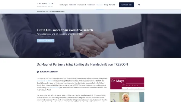Website Screenshot: Dr. Mayr et Partners Personal und Managementberatung GmbH - Dr. Mayr et Partners trägt künftig die Handschrift von TRESCON - Date: 2023-06-22 15:00:19