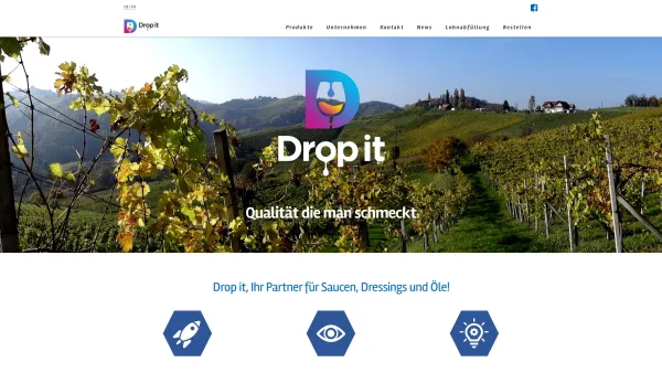 Website Screenshot: Drop-it GmbH - Drop it | Ihr Partner für Saucen, Dressings und Öle! - Date: 2023-06-15 16:02:34