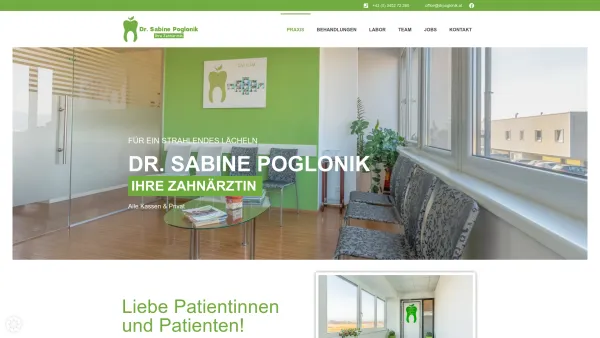 Website Screenshot: Zahnärztin Dr. Sabine Poglonik - Dr Sabine Poglonik - Ihre Zahnärztin - Leibnitz - Zahnheilkunde - Date: 2023-06-22 15:00:19
