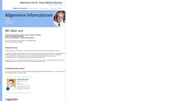 Website Screenshot: Ordination Med.-Rat Dr. Peter Walther Roesler - OMR Dr. Peter Walther Roesler - Date: 2023-06-14 10:39:31