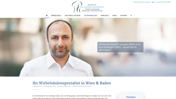 Website Screenshot: Dr. Sarahrudi Wirbelsäulen­spezialist in Wien & Baden - Dr. Sarahrudi - Wirbelsäulen­spezialist in Wien & Baden - Date: 2023-06-26 10:26:16