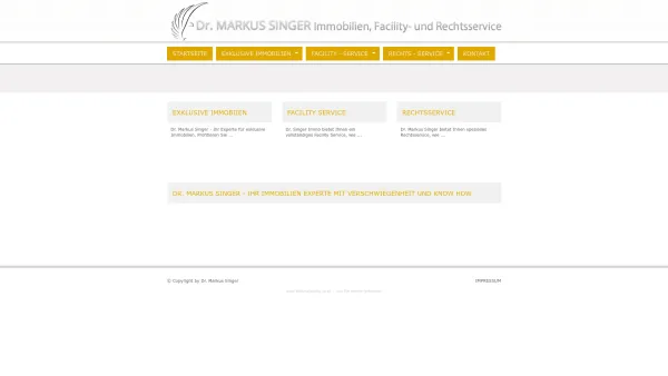 Website Screenshot: Dr. Markus Singer Immobilientreuhänder - Dr. Singer Immobilien, Facility- und Rechtsservice - Wien: Home - Date: 2023-06-14 10:37:58