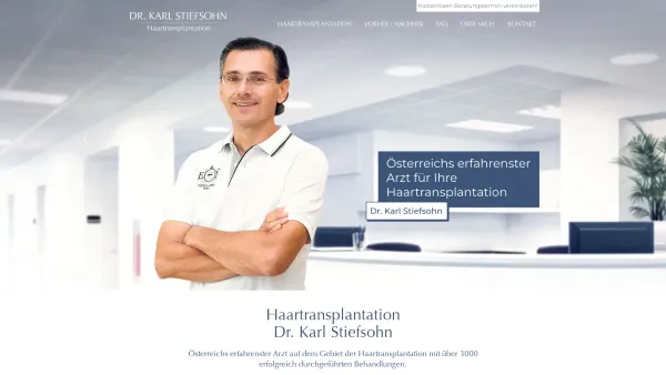 Website Screenshot: Dr. Karl Stiefsohn - Haartransplantation - Dr. Karl Stiefsohn - Date: 2023-06-26 10:26:16